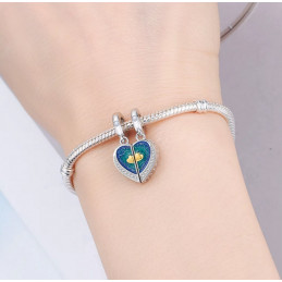 Charm double a partager cadeau meilleure amie coeur ciel étoilé