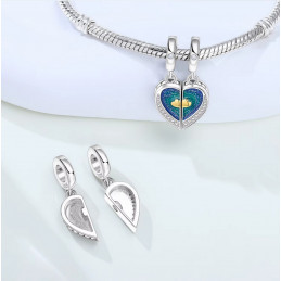 Charm double a partager cadeau meilleure amie coeur ciel étoilé