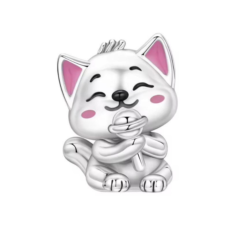 Charm pour bracelet chat avec micro karaoké