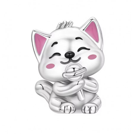 Charm pour bracelet chat avec micro karaoké