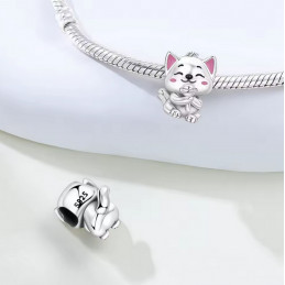 Charm pour bracelet chat avec micro karaoké