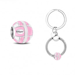 Porte clés avec charm cadeau ballon de volley volleyeuse