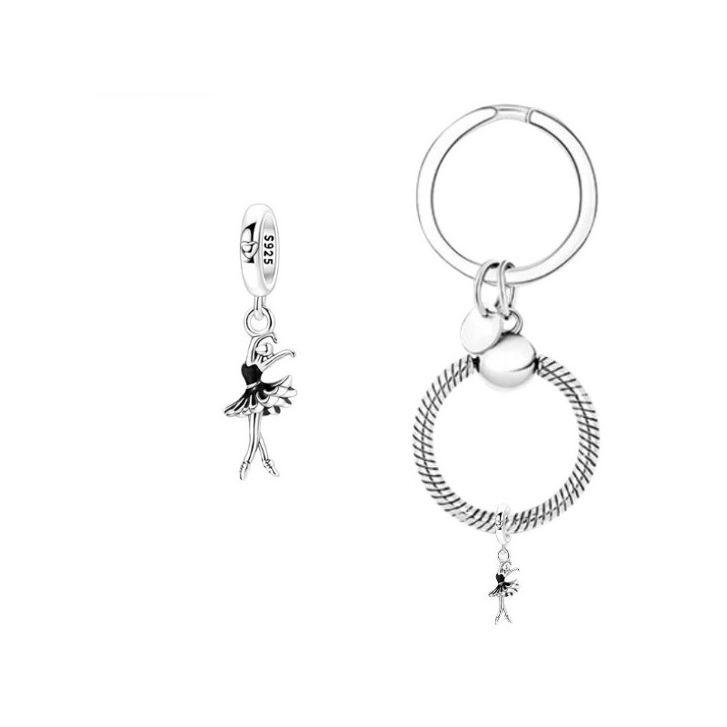 Porte clés avec charm cadeau danseuse robe noir