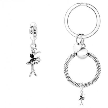 Porte clés avec charm cadeau danseuse robe noir