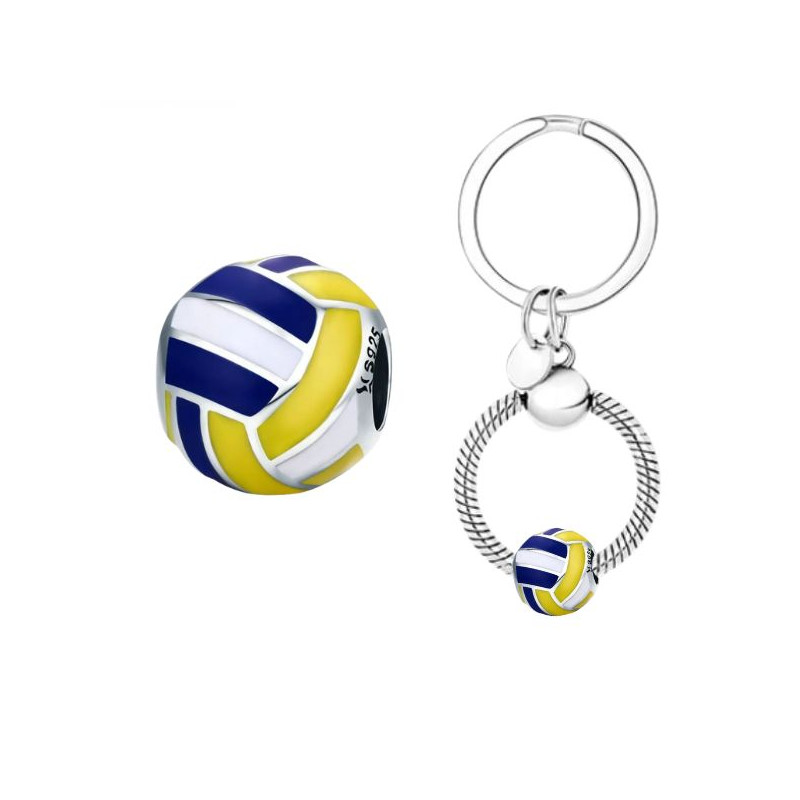 Porte clés avec charm cadeau ballon de volley