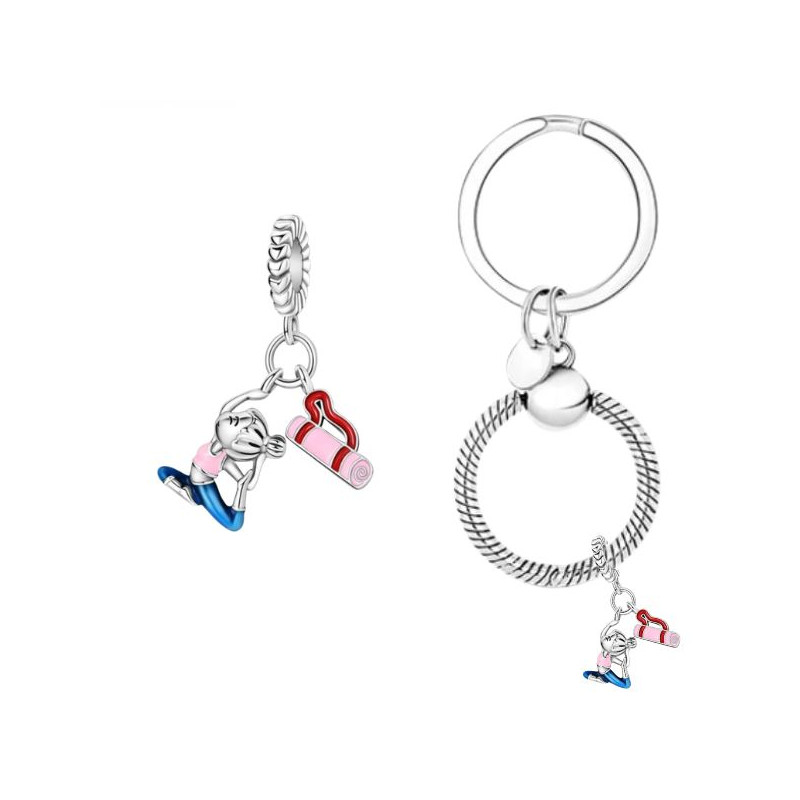 Porte clés avec charm cadeau yoga tapis relaxation