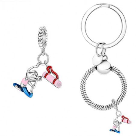 Porte clés avec charm cadeau yoga tapis relaxation