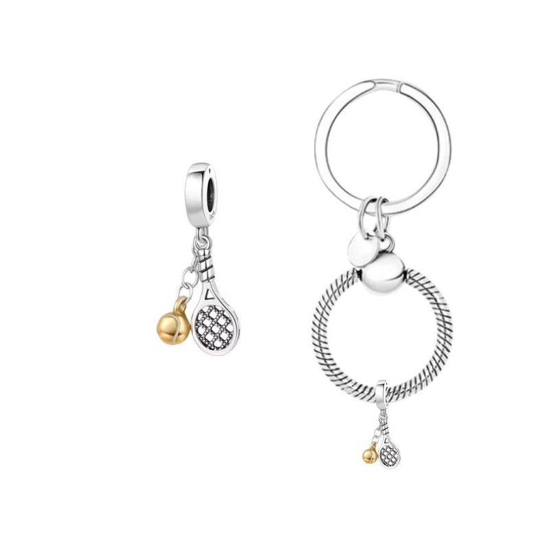 Porte clés avec charm cadeau joueur joueuse de tennis