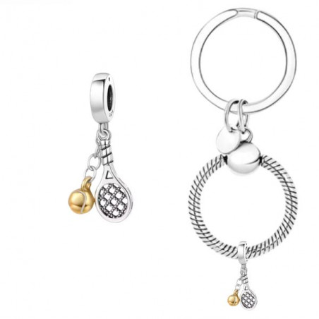 Porte clés avec charm cadeau joueur joueuse de tennis