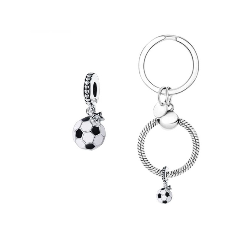 Porte clés avec charm cadeau joueur joueuse de foot ballon