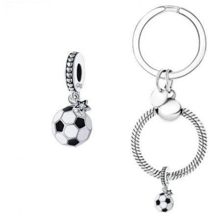 Porte clés avec charm cadeau joueur joueuse de foot ballon