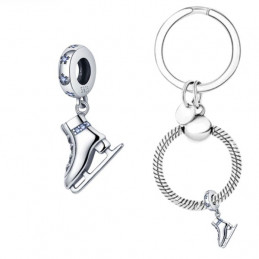 Porte clés avec charm cadeau patin à glace