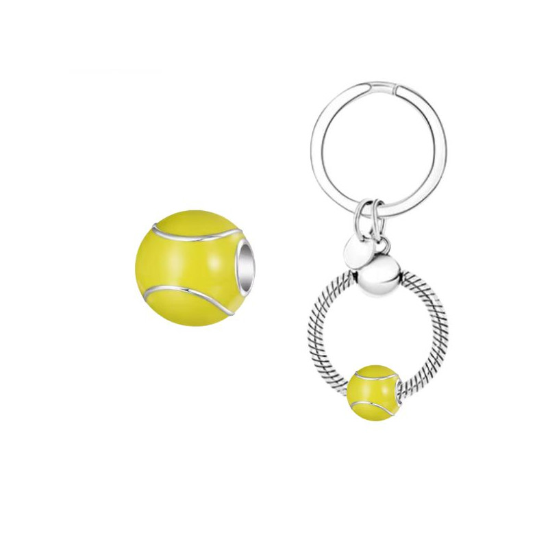 Porte clés avec charm cadeau balle de tennis