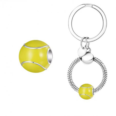 Porte clés avec charm cadeau balle de tennis