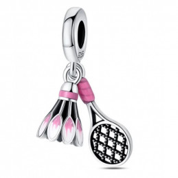 Porte clés avec charm cadeau volant raquette badminton