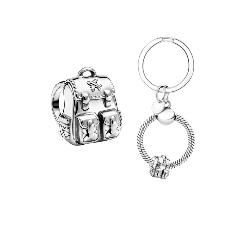 Porte clés avec bijou charm sac de voyage style cabaia