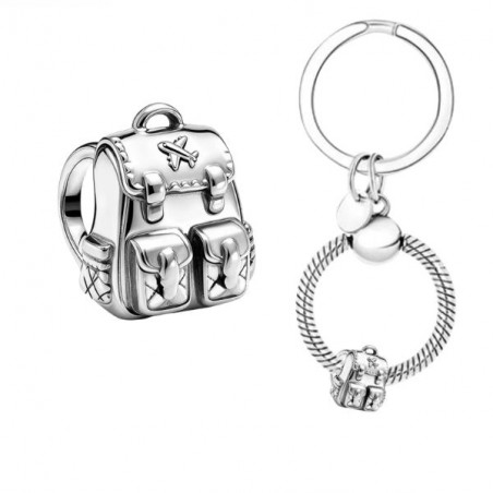 Porte clés avec bijou charm sac de voyage style cabaia