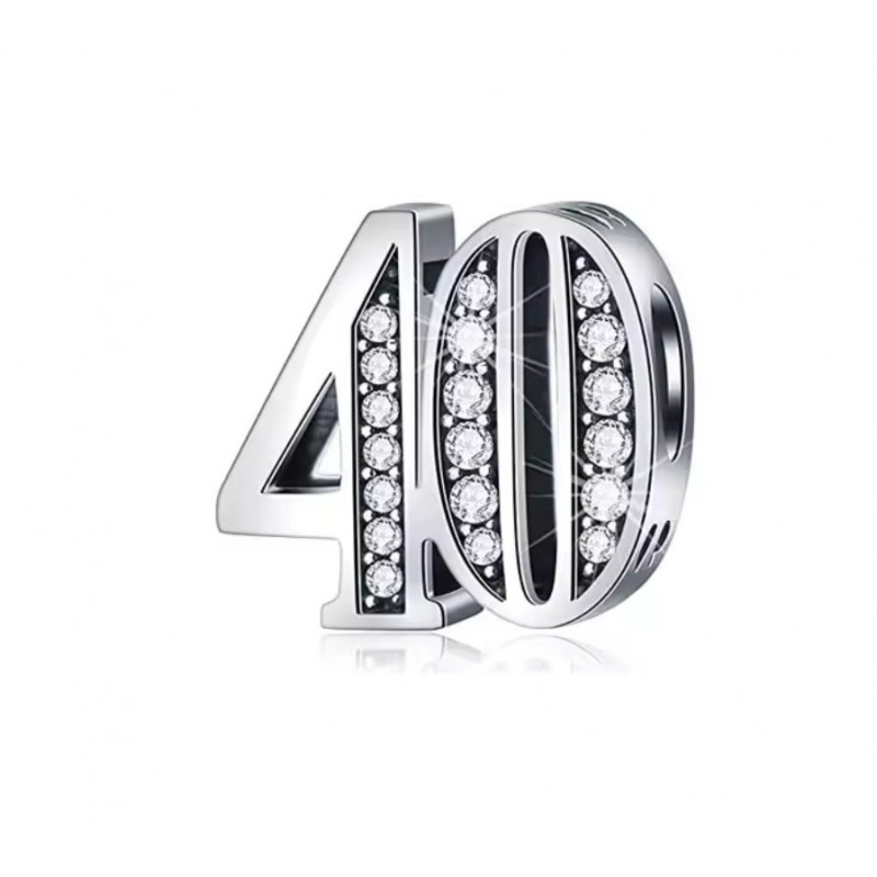 Charm pour bracelet age anniversaire 40 ans