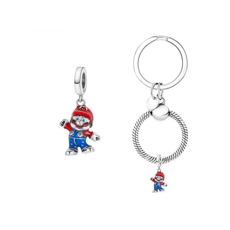 Porte clé avec  charm super mario