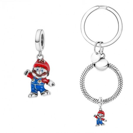 Porte clé avec  charm super mario
