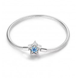 bracelet pour charm argent étoile pierre bleu