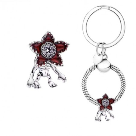 Porte clés avec charm stranger things fleur monstre demogorgon