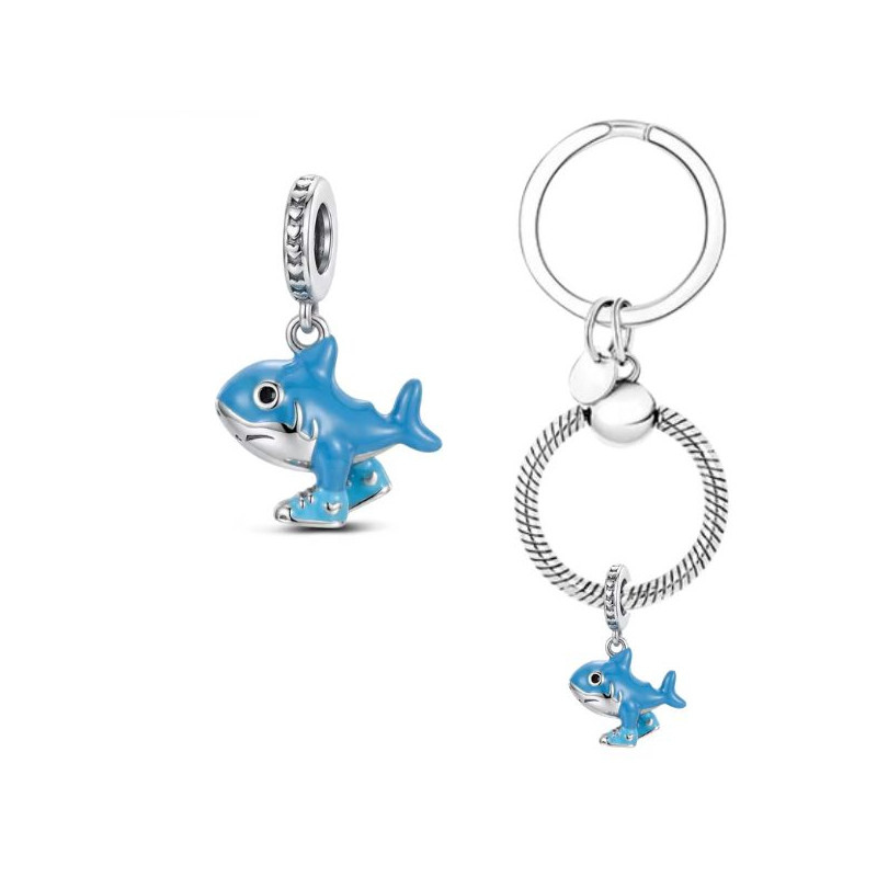 Porte clés avec charm Tralalero Tralala requin Brainrot