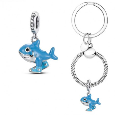 Porte clés avec charm Tralalero Tralala requin Brainrot
