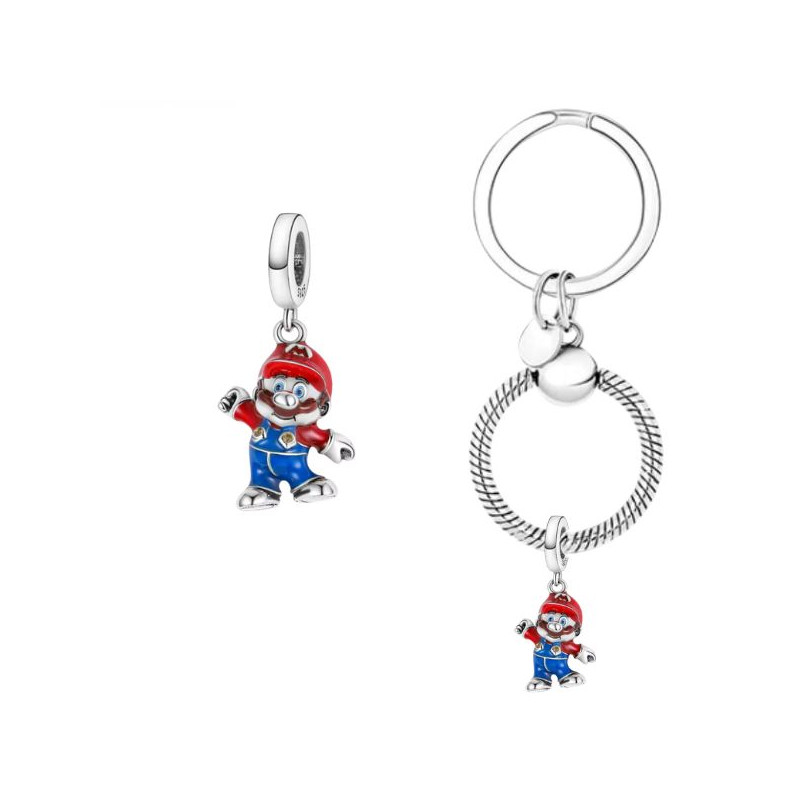 Porte clé avec  charm super mario