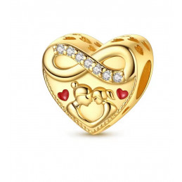 Charm pour bracelet coeur infini cadeau maman