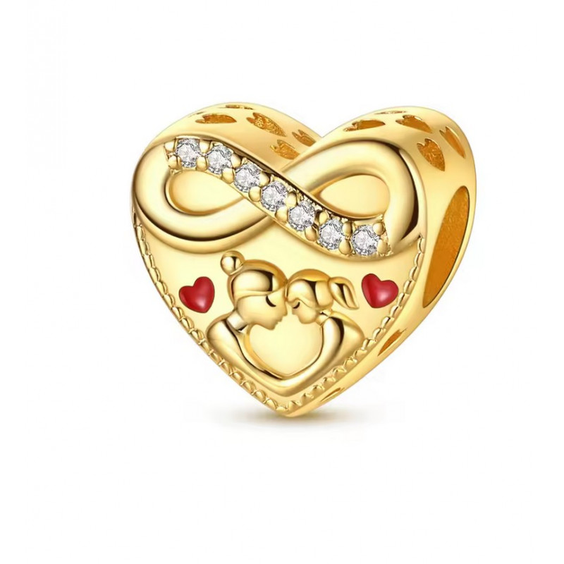 Charm pour bracelet coeur infini cadeau maman