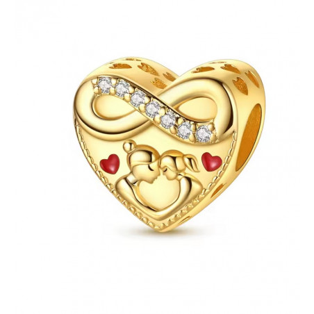 Charm pour bracelet coeur infini cadeau maman