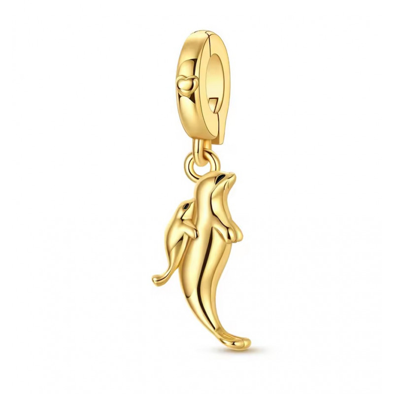 Charm bijou pour bracelet bébé maman phoque or