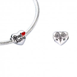 Charm pour bracelet cadeau ame soeur meilleures amies