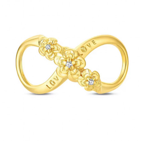 Charm pour bracelet infini fleur or