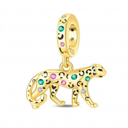 Charm bijou pour bracelet guépard or pierre