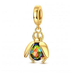 Charm pour bracelet scarabé pierre or