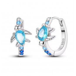 boucles d'oreilles tortue pierre bleu
