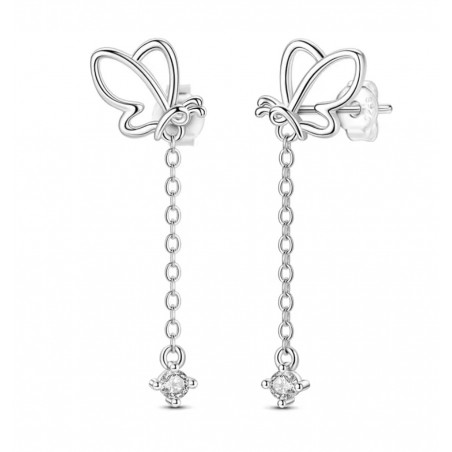 boucles d'oreilles papillon chaine simple