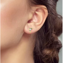 boucles d'oreilles colibri or discrète