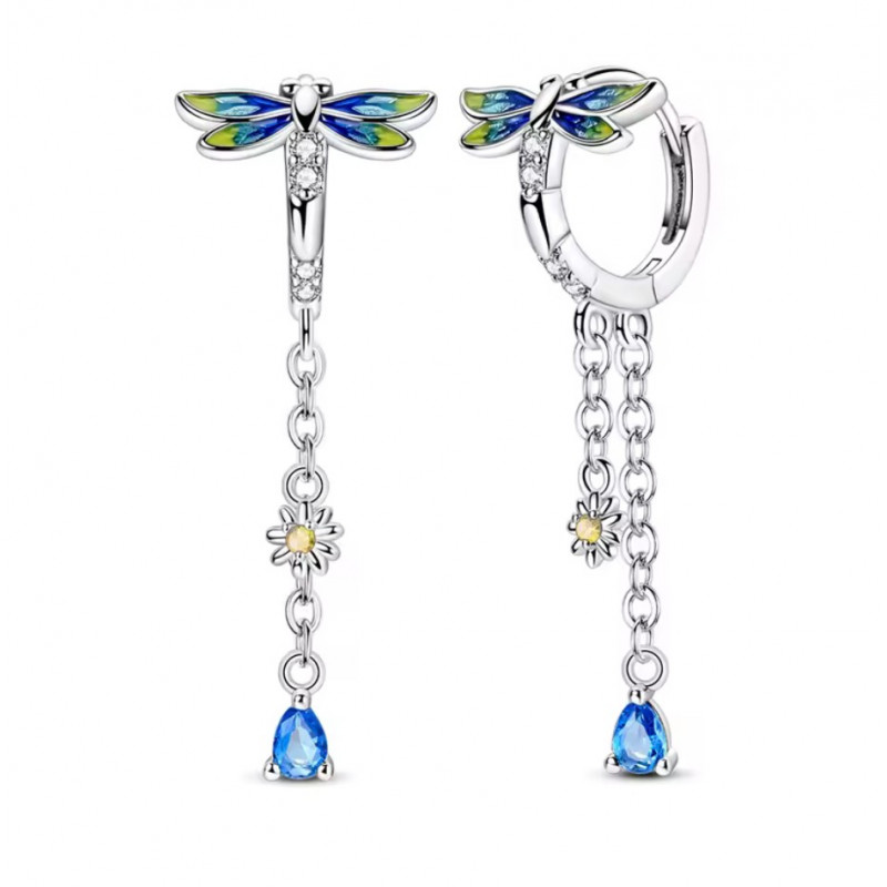 boucles d'oreilles libélulle chaine