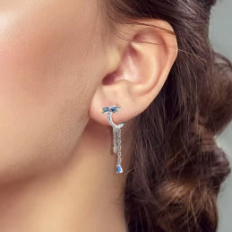 boucles d'oreilles libélulle chaine