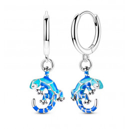 boucles d'oreilles lézard bleu