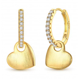 boucles d'oreilles coeur or brossé