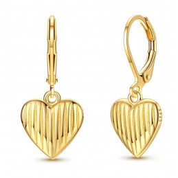 boucles d'oreilles coeur or rayé