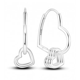 boucles d'oreilles trois coeur sur grand coeur
