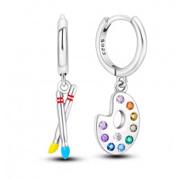 boucles d'oreilles pinceau palette peinture cadeau