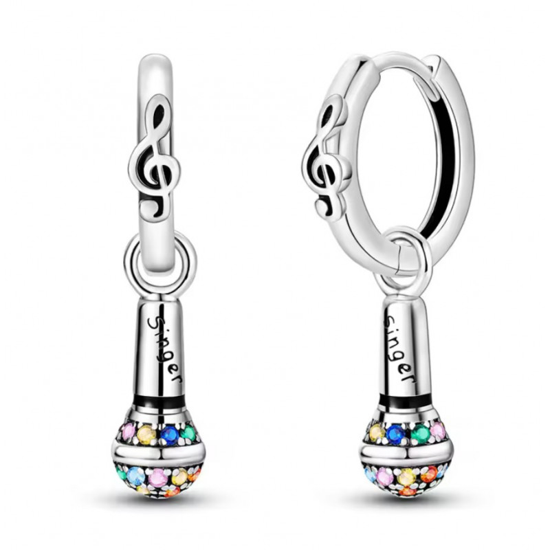 boucles d'oreilles cadeau karaoké micro chanteuse
