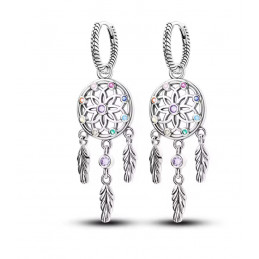 boucles d'oreilles attrape rêve plumes