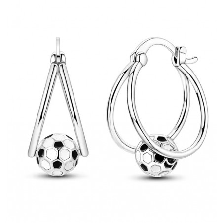 boucles d'oreilles ballon de foot sur anneau coupe du monde